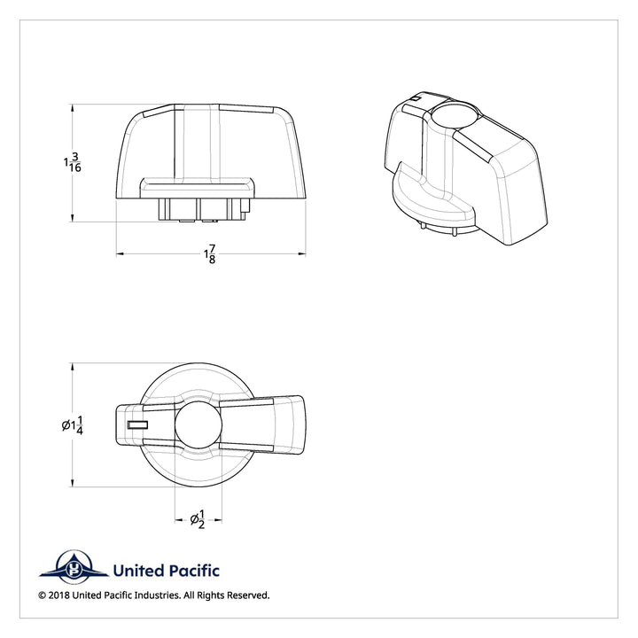 A/C Knob (Newer Model) With Blue Crystal For 2005-2010 Freightliner