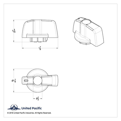 A/C Knob (Newer Model) With Blue Crystal For 2005-2010 Freightliner