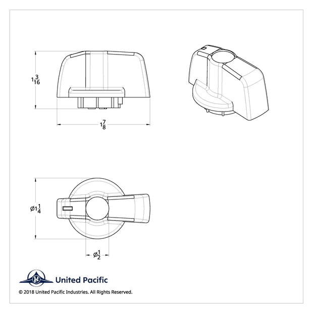 A/C Knob (Newer Model) With Blue Crystal For 2005-2010 Freightliner