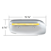 24 LED GloLight Rear Headlight Housing Cover For 2008-2023 Peterbilt 389 (Driver)- Amber LED/Clear Lens