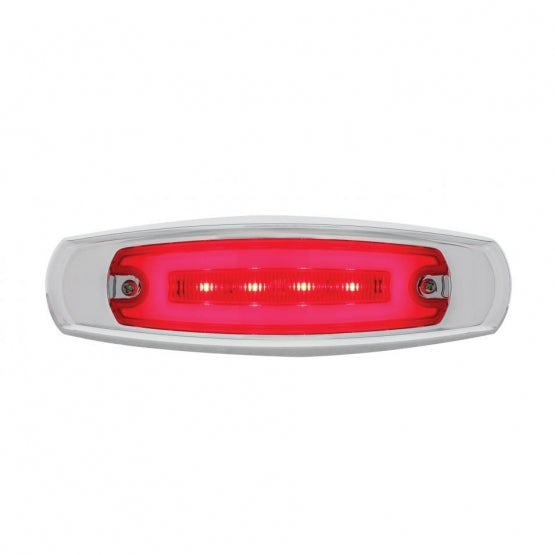 16 LED Rectangular GloLight With Bezel (Clearance/Marker) - Red LED/Red Lens