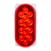 26 LED Dual Function Reflector Double Face Oval Light With SS Bracket - Amber & Red LED/Amber & Red Lens