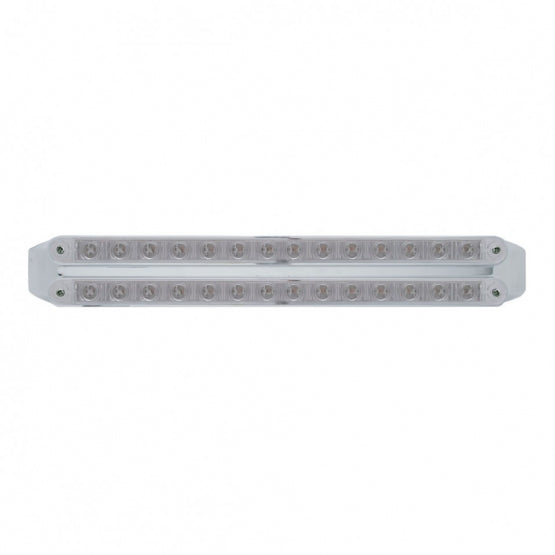 Dual 14 LED 12" Light Bars - Red & White LED/Clear Lens