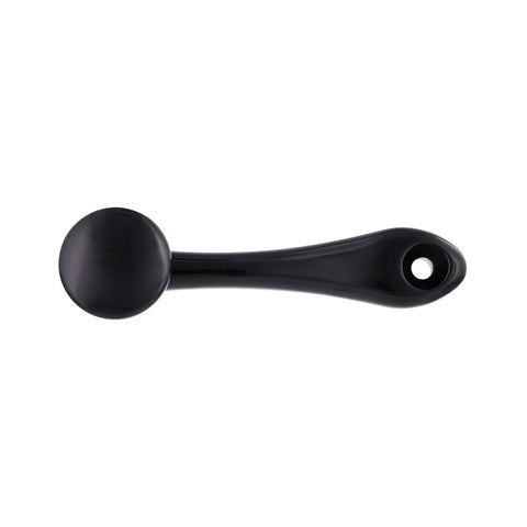 Black Die-Cast Window Crank With 16-Spline 7/16” OD Adapter - Plain