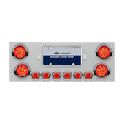 SS Rear Center Panel With 4X 7 LED 4" Reflector Lights & 6X 9 LED 2" Lights & Visors -Red LED & Lens