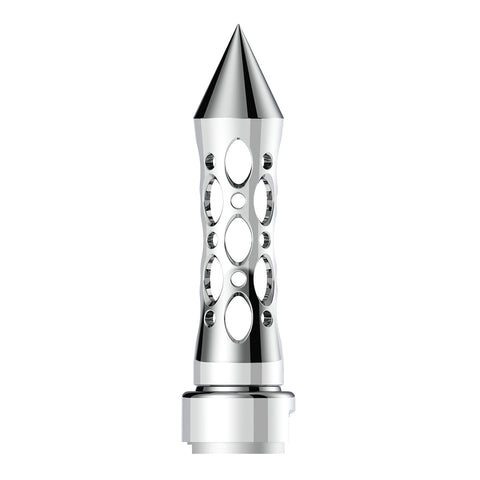M30X3.5 Thread-On Daytona Style Spike Gearshift Knob With 13/15/18 Speed Adapter - Chrome/Vertical