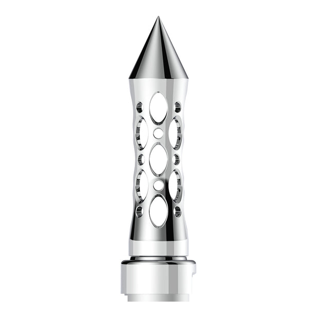M30X3.5 Thread-On Daytona Style Spike Gearshift Knob With 13/15/18 Speed Adapter - Chrome/Vertical