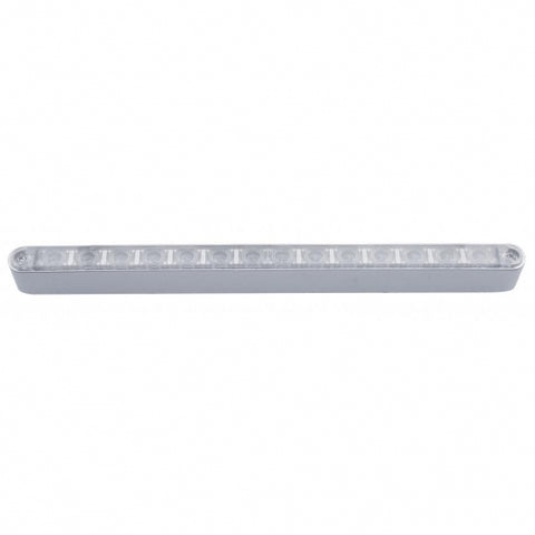 14 LED 12" Auxiliary Warning Light Bar With Bezel - Amber LED/Clear Lens