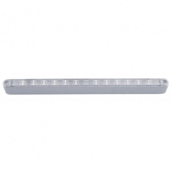 14 LED 12" Auxiliary Warning Light Bar With Bezel - Amber LED/Clear Lens