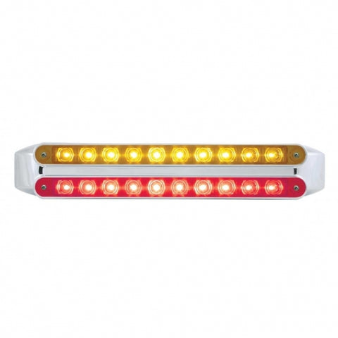 Dual 10 LED 9" Light Bars - Amber & Red LED/Amber & Red Lens