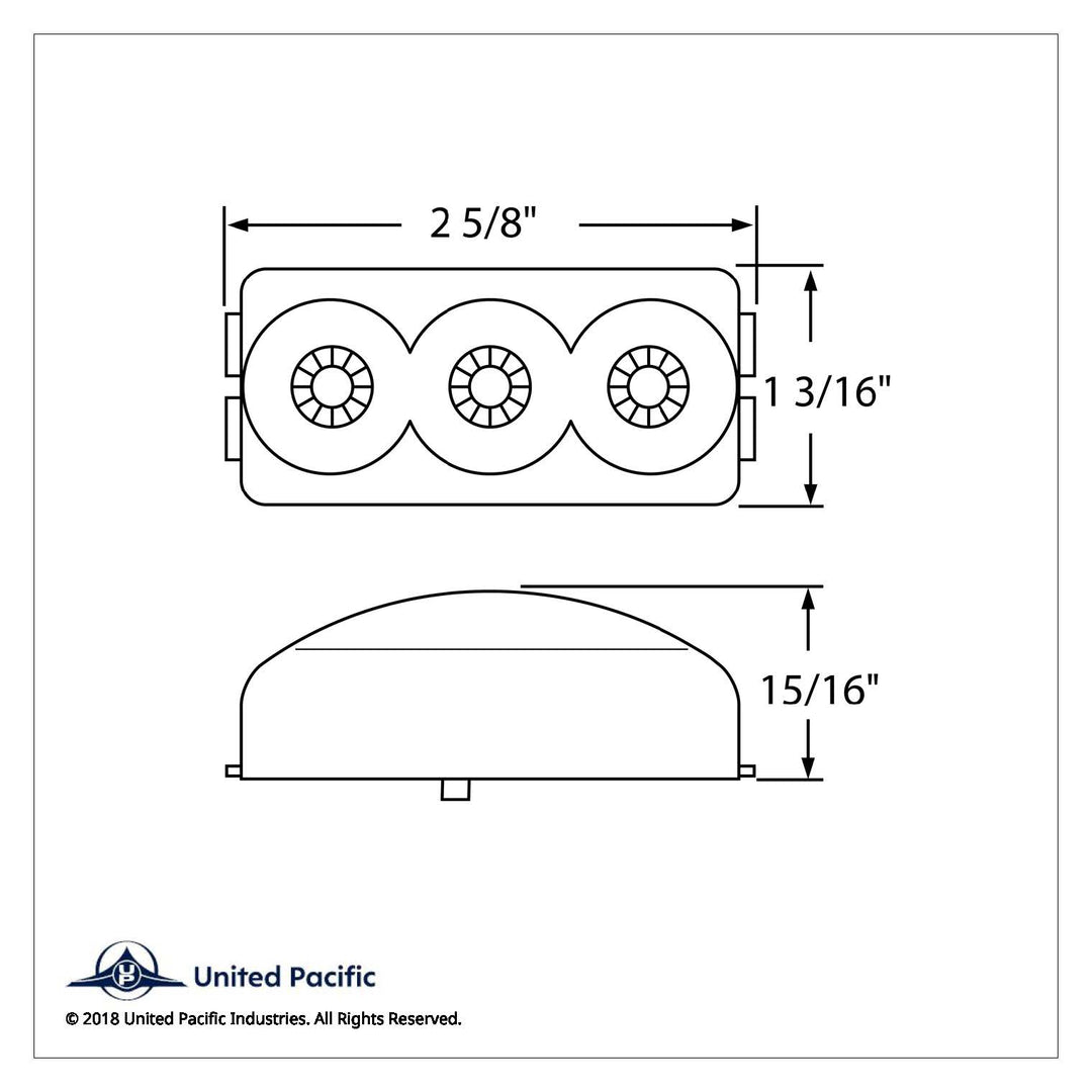 3 LED Reflector Light (Clearance/Marker) - Red LED/Clear Lens