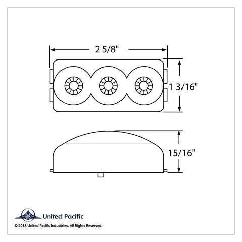 3 LED Reflector Light (Clearance/Marker) - Red LED/Clear Lens