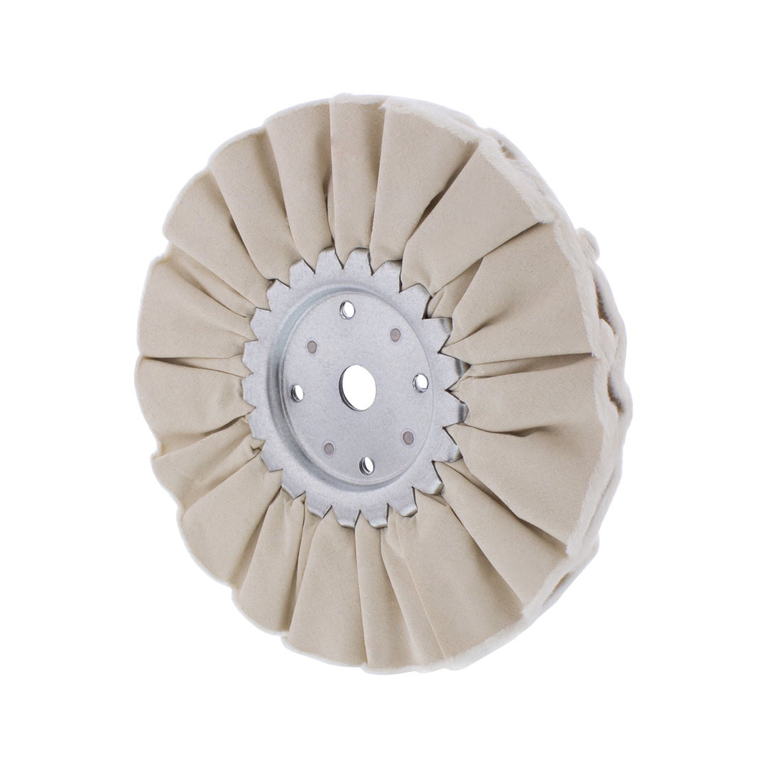 8" White Treated Airway Buff - 5/8" &amp; 1/2" Arbor