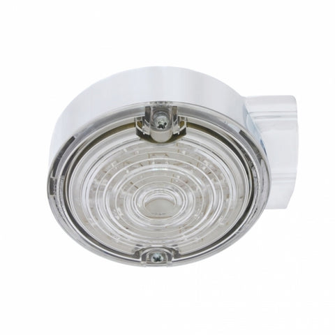 21 LED 3-1/4" Dual Function Signal Light For Harley Motorcycle With Housing - Amber LED/Clear Lens