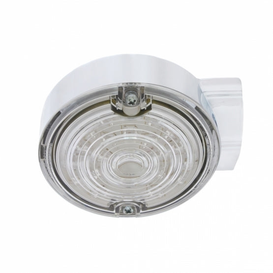 21 LED 3-1/4" Dual Function Signal Light For Harley Motorcycle With Housing - Amber LED/Clear Lens