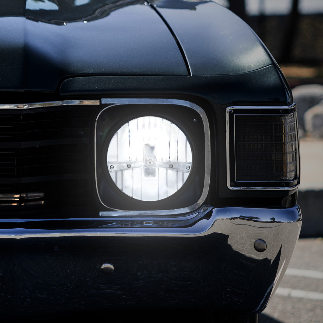 ULTRALIT - 5 High Power LED 7" Dual Function Headlight - Chrome