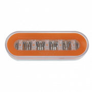 22 LED 6" Oval Clear Lens With Halo Insert GloLight Light Kit - Amber LEDs/Amber Insert (Each)