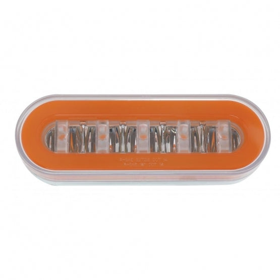 22 LED 6" Oval Clear Lens With Halo Insert GloLight Light Kit - Amber LEDs/Amber Insert (Each)
