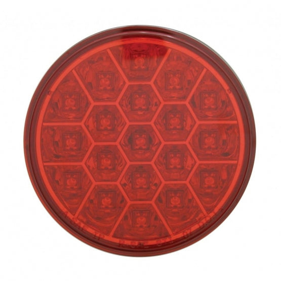 19 LED 4" Round Reflector Light (Stop, Turn &amp; Tail) - Red LED/Red Lens