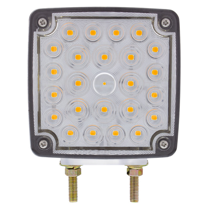 52 LED Double Stud Double Face Turn Signal Light (Passenger) - Amber &amp; Red LED/Clear Lens