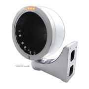 Stainless Steel Bullet Half Moon Headlight No Bulb With LED Turn Signal - Clear Lens