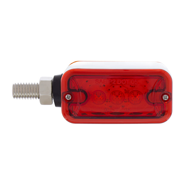 6 LED Single Function Double Face Light - Horizontal Mount - Amber & Red LED/Amber & Red Lens