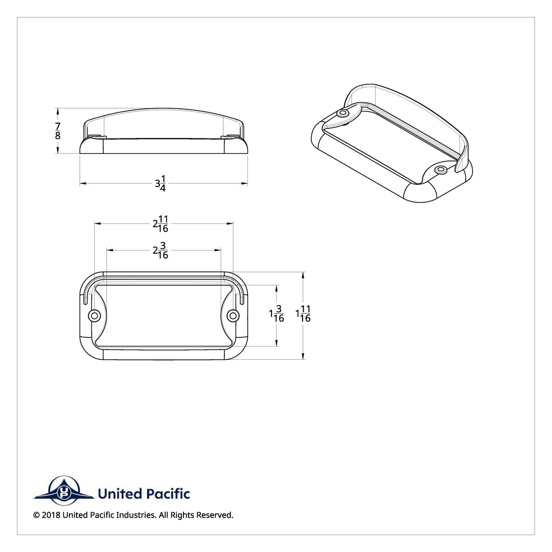 Small Rectangular Light Bezel With Visor