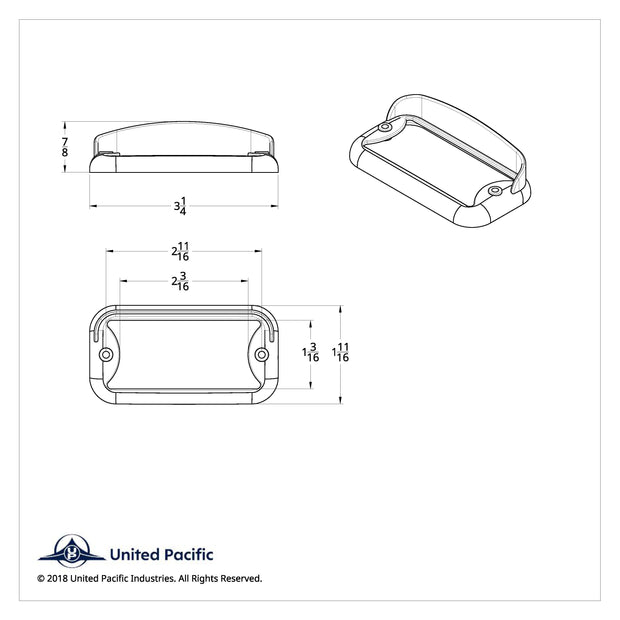 Small Rectangular Light Bezel With Visor