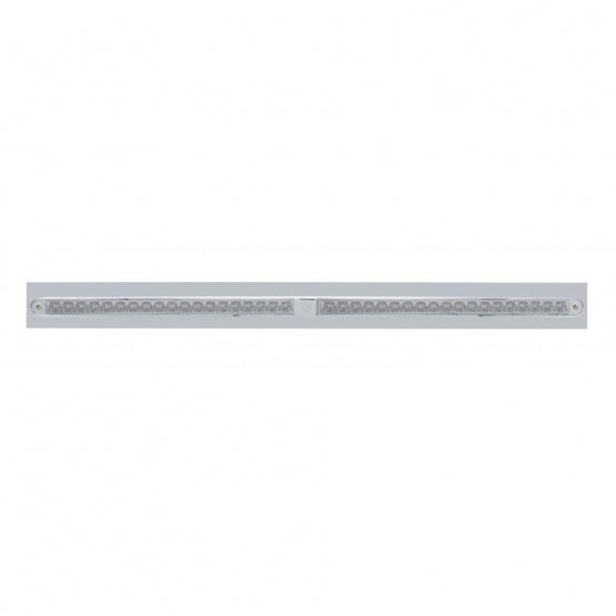 Chrome Top Mud Flap Plate With Two 19 LED 24" Reflector Light Bars - Red LED/Clear Lens (Each)