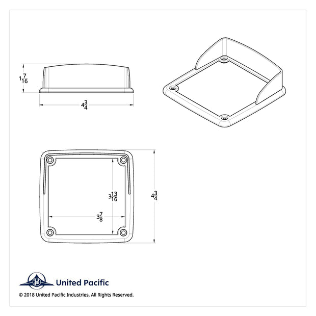 LED Square Double Face Light Bezel With Visor - Fits Up 38750 Series