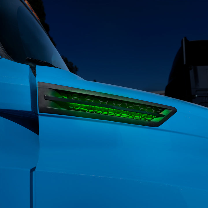 Hood Air Intake Grille With Green LED For 2018-2024 Freightliner Cascadia 126 - Passenger