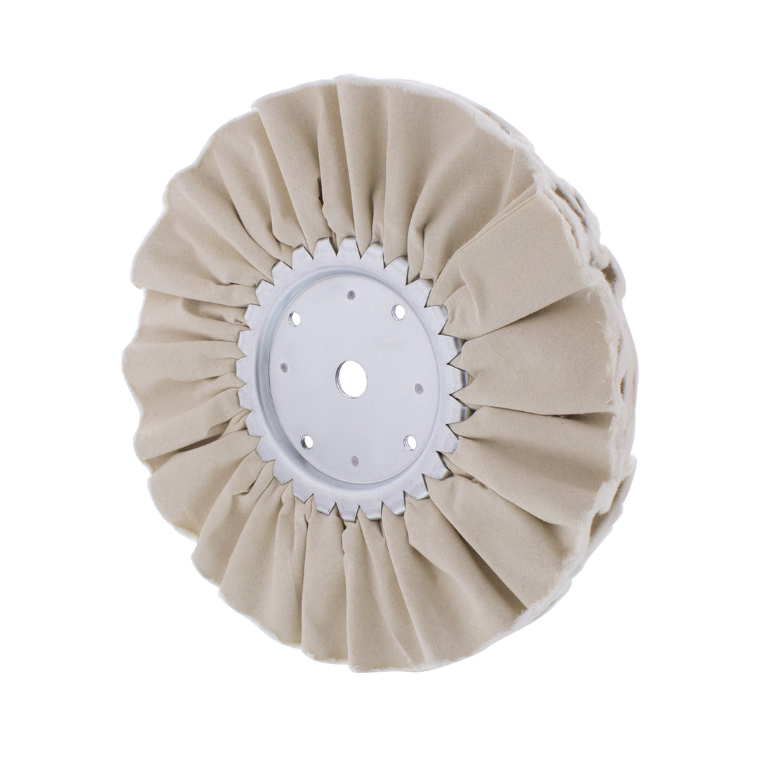 10" White Treated Airway Buff - 5/8" &amp; 1/2" Arbor