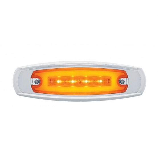 16 LED Rectangular GloLight With Bezel (Clearance/Marker) - Amber LED/Amber Lens
