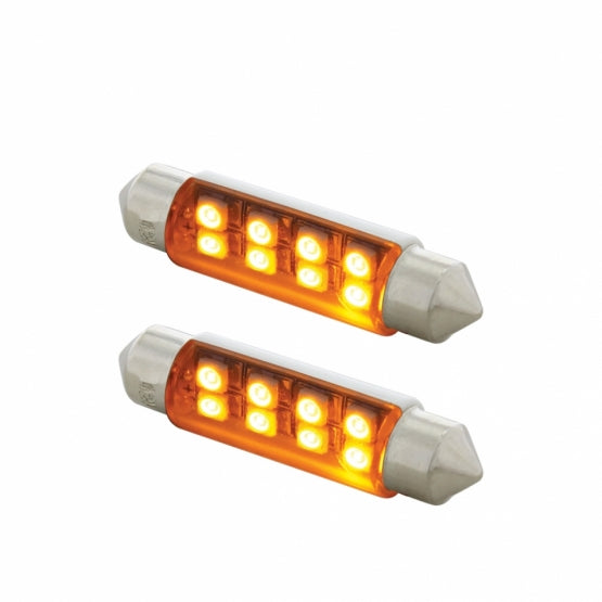 8 SMD High Power Micro LED 211-2 Dome Light Bulb - Amber (2-Pack)