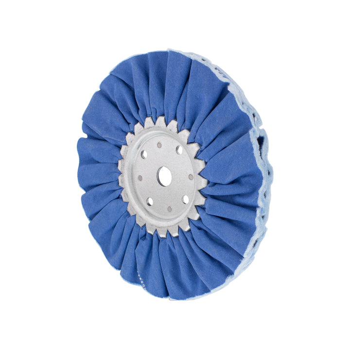 6" Blue Treated Airway Buff - 5/8" &amp; 1/2" Arbor