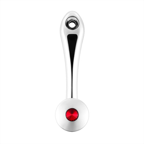 Chrome Die-Cast Window Crank With 16-Spline 7/16” OD Adapter - Red Crystal