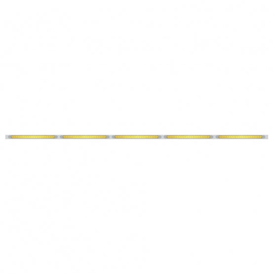 94" Stainless Light Bracket With 5X 23 SMD LED 17-1/4" Light Bars & Bezels - Amber LED/Amber Lens