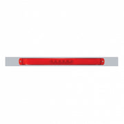 Chrome Top Mud Flap Plate With 28 LED 17" GloLight Bar - Red LED/Red Lens (Each)