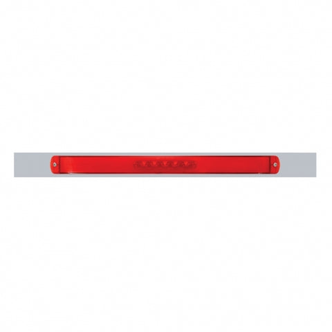 Chrome Top Mud Flap Plate With 28 LED 17" GloLight Bar - Red LED/Red Lens (Each)