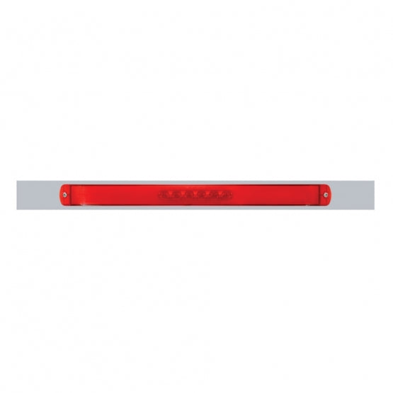 Chrome Top Mud Flap Plate With 28 LED 17" GloLight Bar - Red LED/Red Lens (Each)