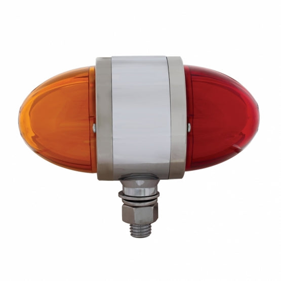18 LED Dual Function GloLight Double Face Light - Amber & Red LED/Amber & Red Lens