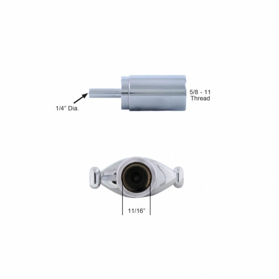 Chrome Aluminum Skull Dagger Air Valve Knob