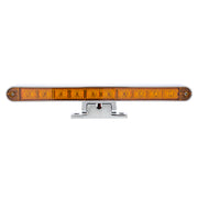 Chrome 10 LED Light Bar With 180 Degree Swivel Base - Dual Function Amber LED/Amber Lens