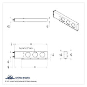 3-3/4" Bolt Pattern Deluxe Stainless Spring Loaded Light Bar With 6X 4" Lights & Bezels (Pair)