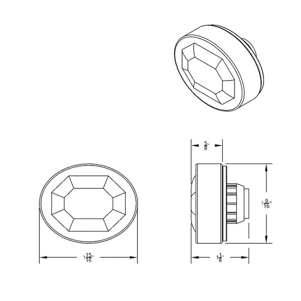 3 LED Oval Auxiliary Light-White LED/Clear Lens
