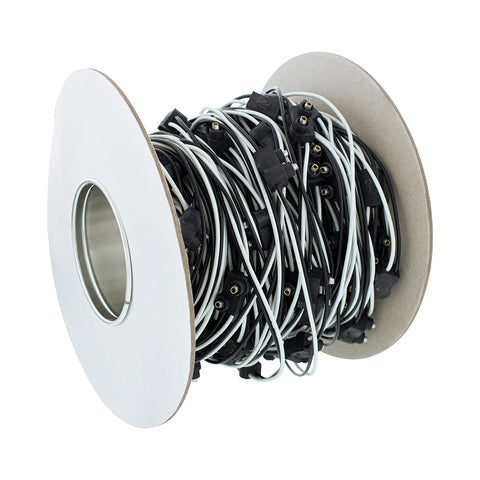 100 Count 2-Prong Male Bullet Plugs 16G Wire Harness Roll - 100' W/12" Lead Between Plugs