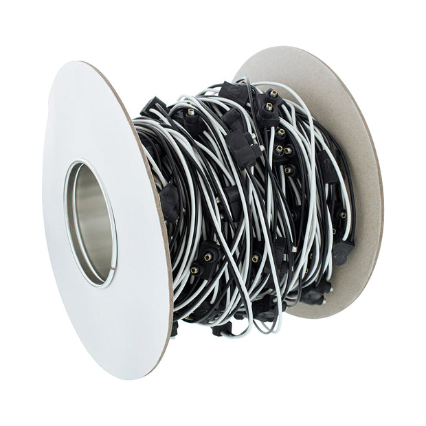 100 Count 2-Prong Male Bullet Plugs 16G Wire Harness Roll - 100' W/12" Lead Between Plugs