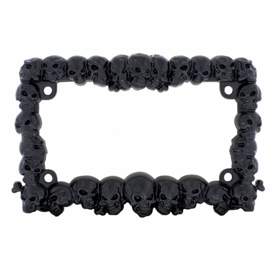 Skull Motorcycle License Plate Frame - Black