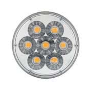 14 LED 4" Round Double Fury Light (Turn Signal) - Amber & Blue LED/Clear Lens