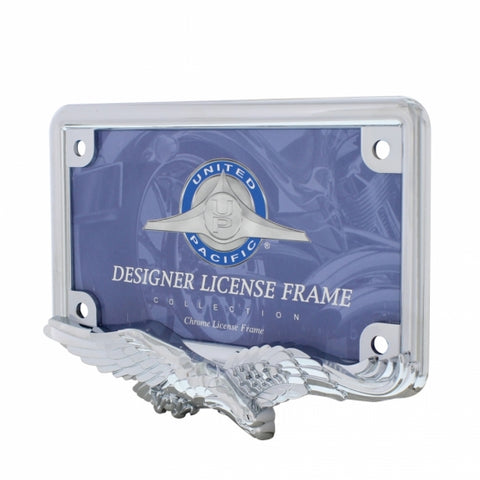 Eagle Motorcycle License Plate Frame - Chrome